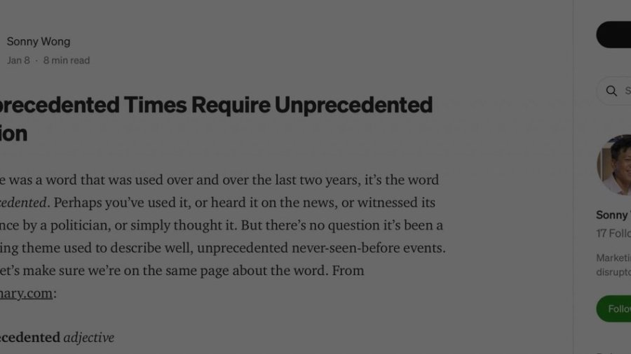 Unprecedented Times Require Unprecedented Action